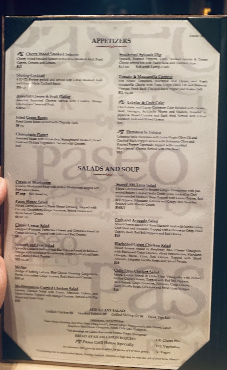 Menu - Paseo Grill photo 10